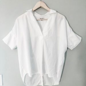 Madewell Courier Button Back Shirt in Pure White